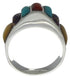 Authentic Sterling Silver Multicolor Inlay Ring Size 6-3/4 VX36692